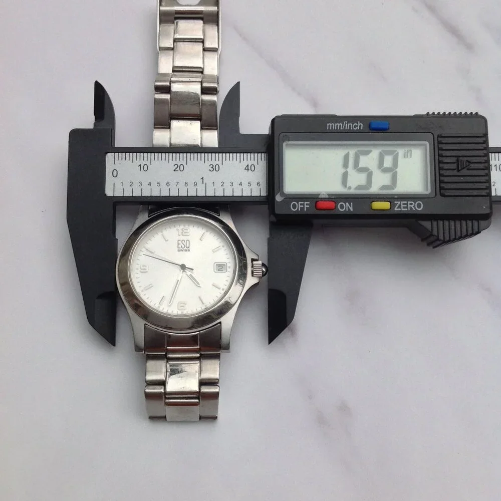 ESQ Movado Swiss Date Window Watch  E5063 Classic Styling